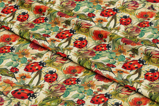 Vintage Ladybird Watercolor Florals - Digital Seamless Pattern
