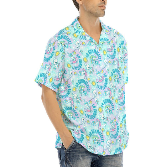 Sun-Kissed Snow Friend - Men's Hawaiian Button Up Shirt
