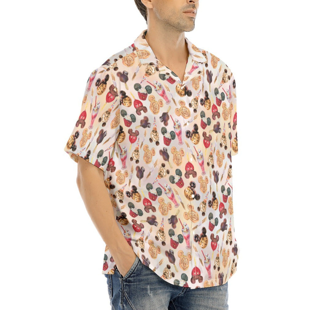 Mouse Snack Treats - Men's Hawaiian Button Up Shirt