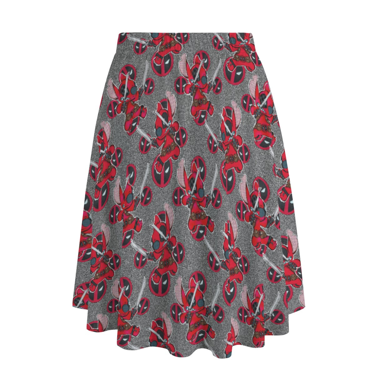 Superhero Stitch - Red Masked Hero - Women's Pocket Midi Skirt