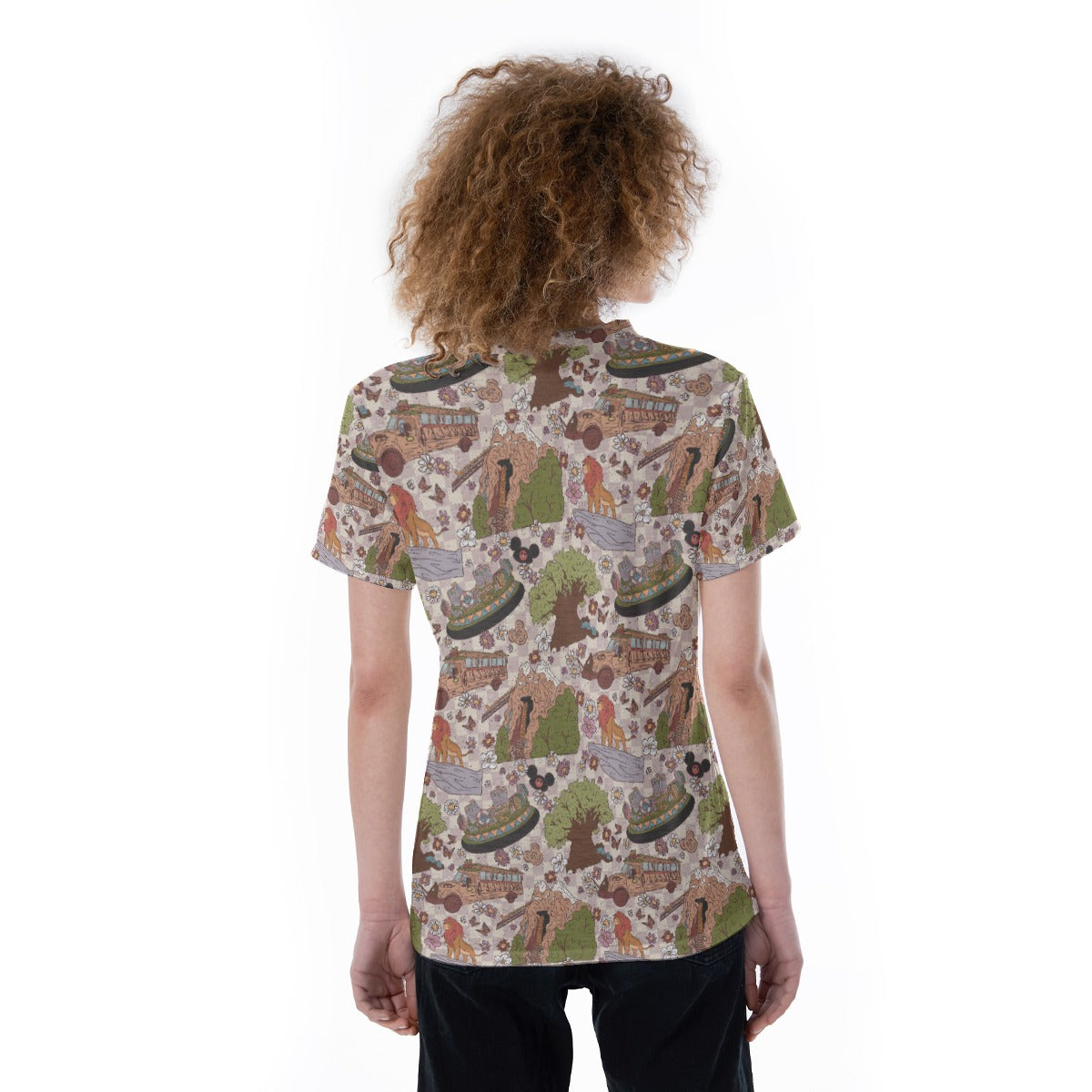 Hand Drawn AK - Women's Short Sleeve V-Neck T-Shirt