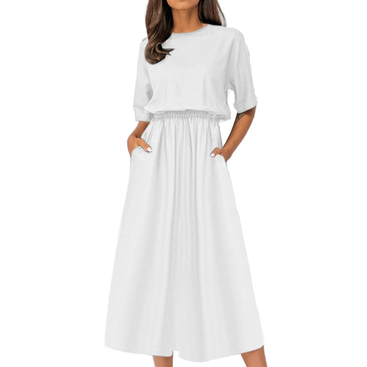 Pick Any Print from our Shop - Women’s Elastic Waist Pocket Midi Dress