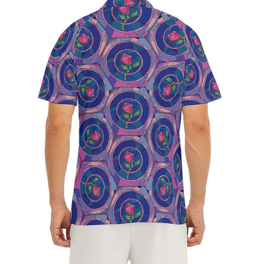 Enchanted Rose Stained Glass - Men's Polo Shirt
