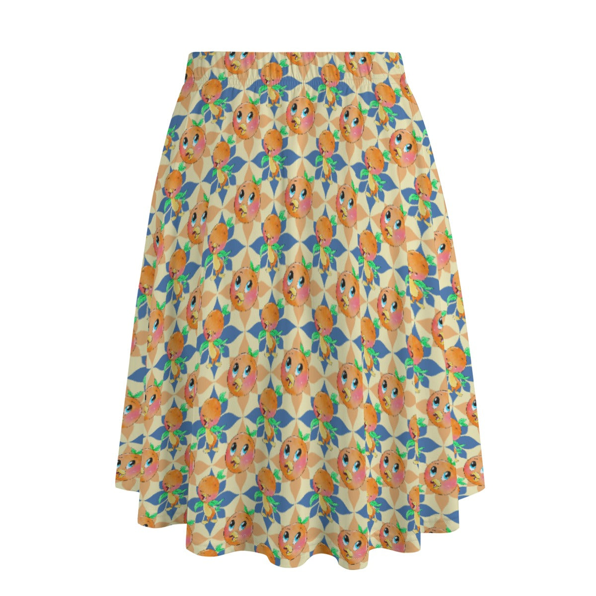 Retro Citrus Play - Women's Pocket Midi Skirt