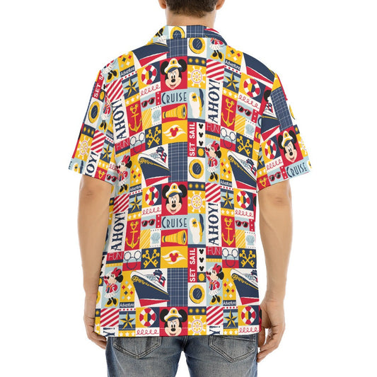 Nautical Cruise Patchwork - Men's Hawaiian Button Up Shirt