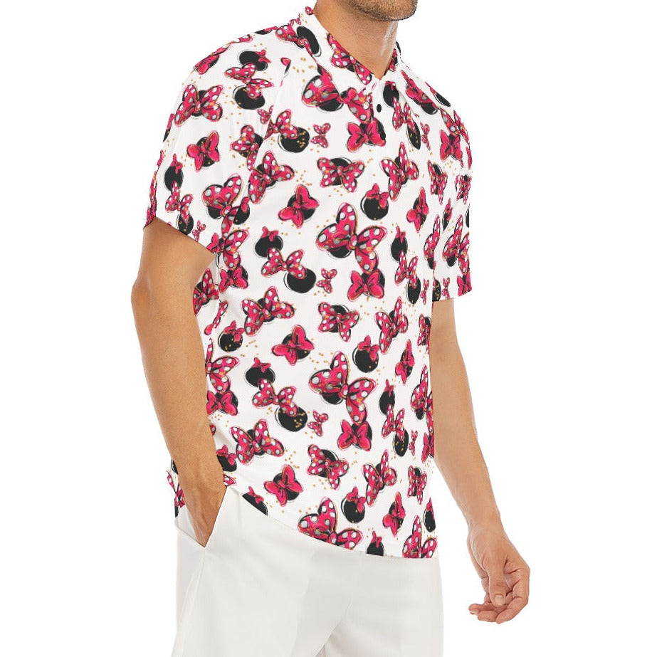 Polka Dot Bows & Mouse Ears - Men's Polo Shirt