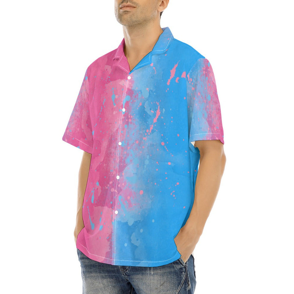 Pink or Blue Fairytale Dress - Men's Hawaiian Button Up Shirt