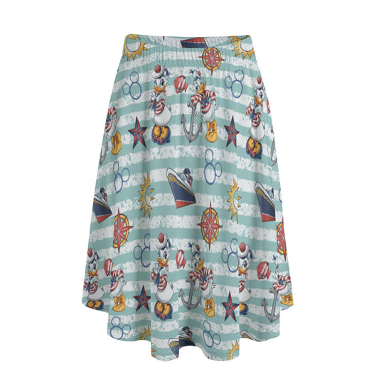 Sailor Duo on Deck - Women's Pocket Midi Skirt