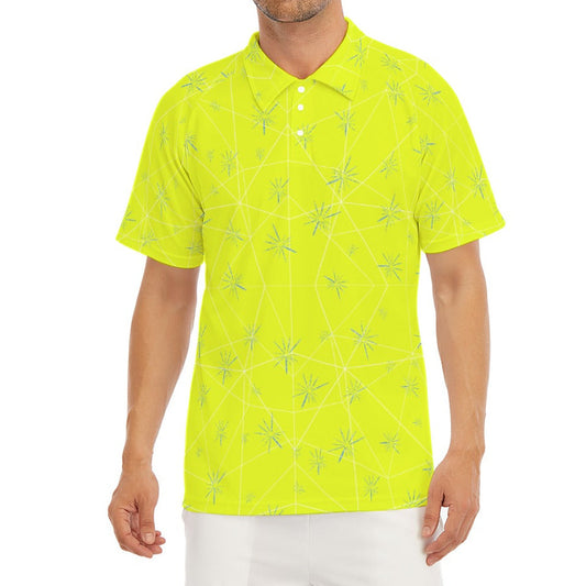 Joyful Blue & Yellow Florals - Men's Polo Shirt