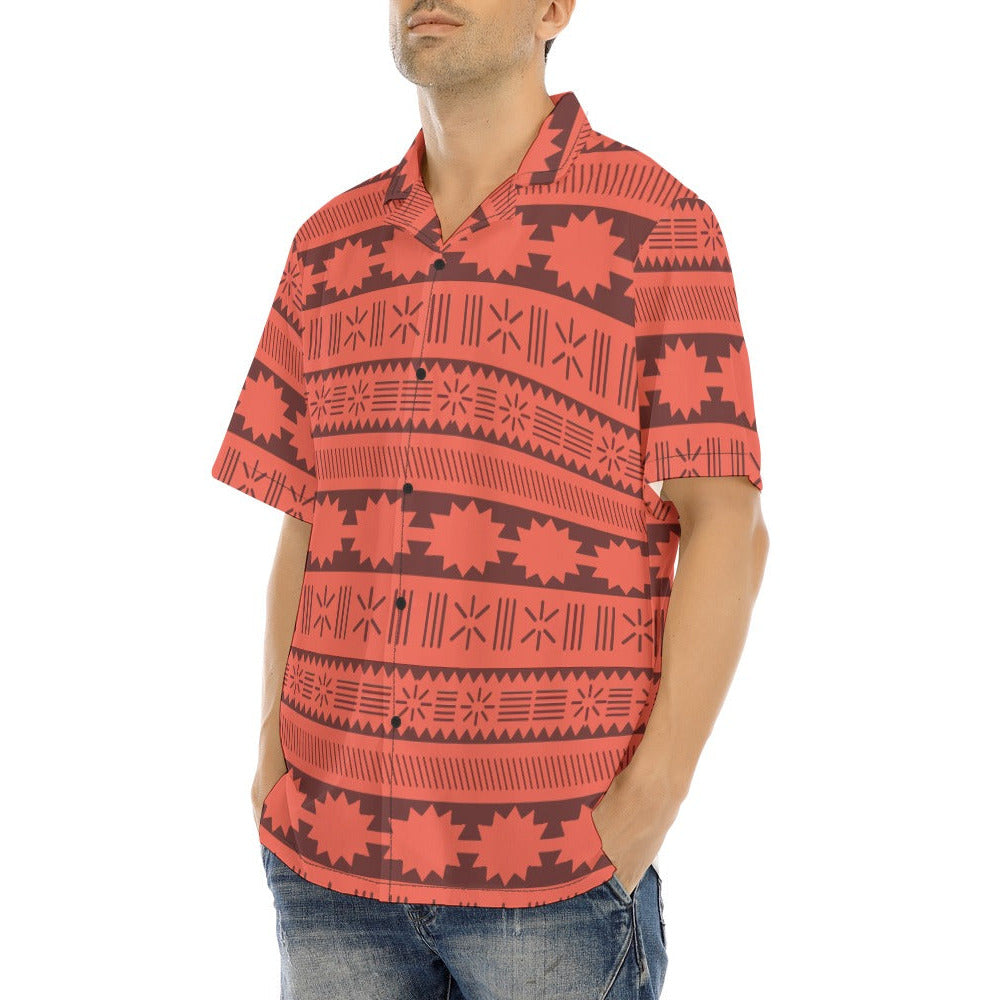 Island Tribal Patterns - Men's Hawaiian Button Up Shirt