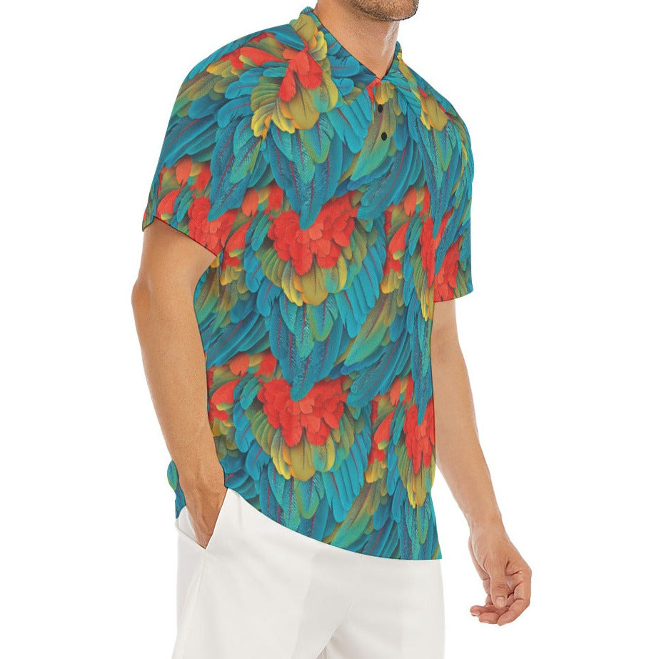 Animal Print - Macaw Parrot - Men's Polo Shirt
