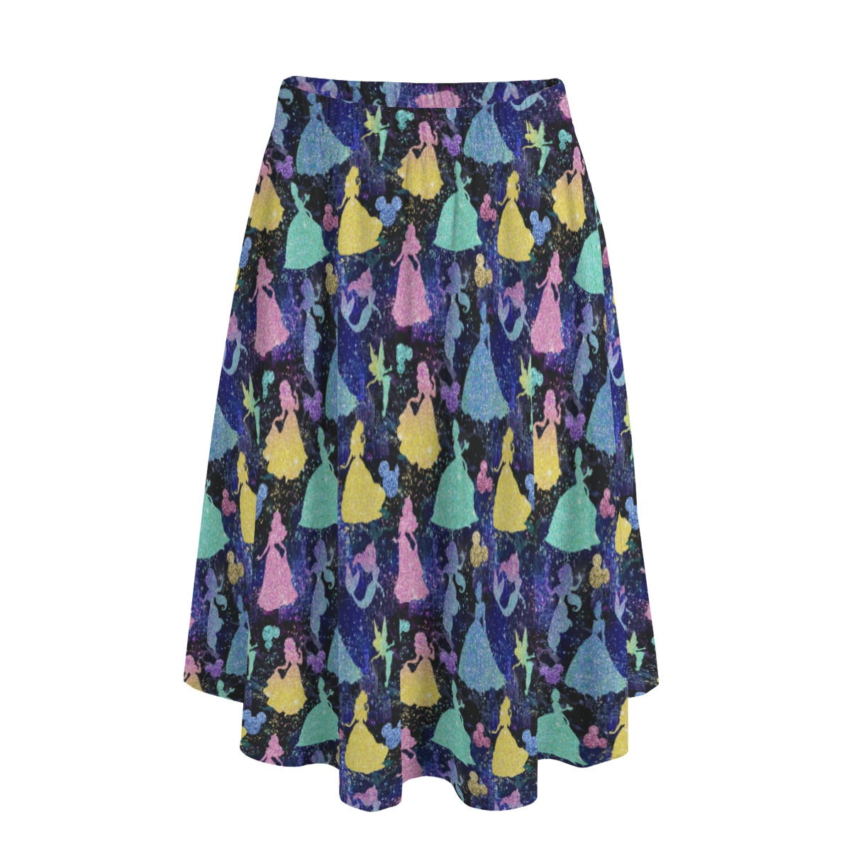 Princess Glitter Silhouettes - Women's Pocket Midi Skirt