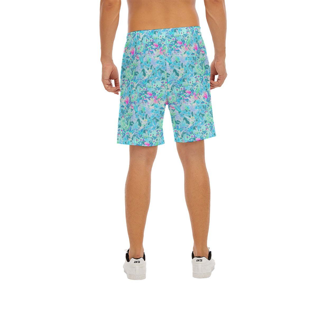 Bright Floral Flight - Neverland Adventure - Men’s Pocket Beach Shorts