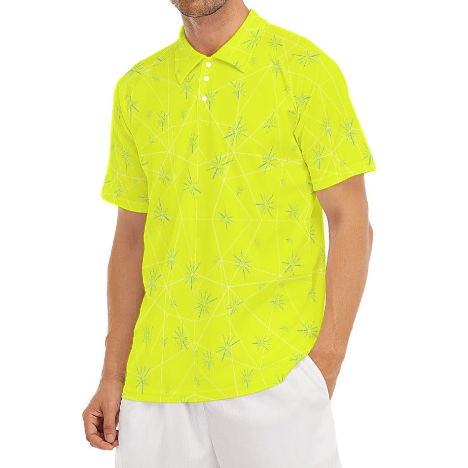 Joyful Blue & Yellow Florals - Men's Polo Shirt