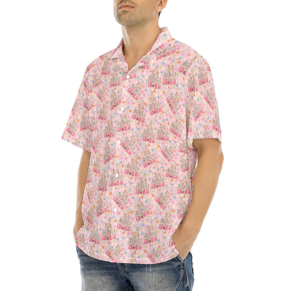 25th Birthday Cake Castle - Men's Hawaiian Button Up Shirt