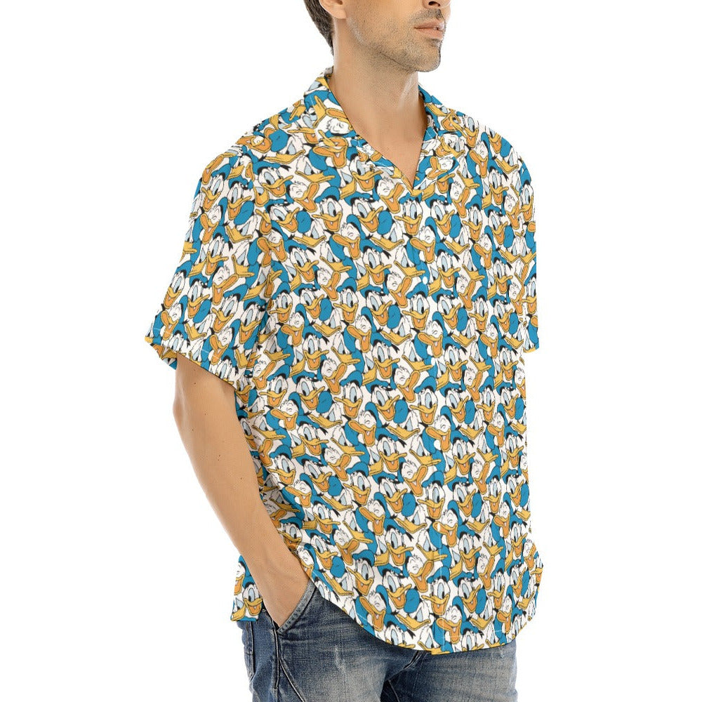 Many Faces of Feisty Duck - Men's Hawaiian Button Up Shirt