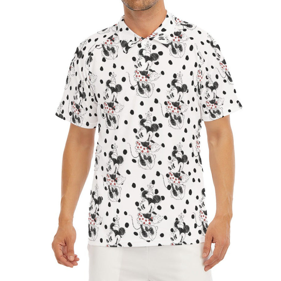 Sketch of Polka Dot Mouse - Men's Polo Shirt