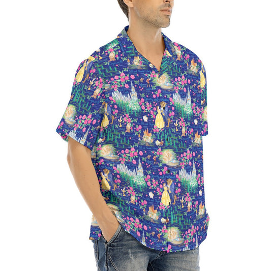 Enchanted Forest Romance - Men's Hawaiian Button Up Shirt