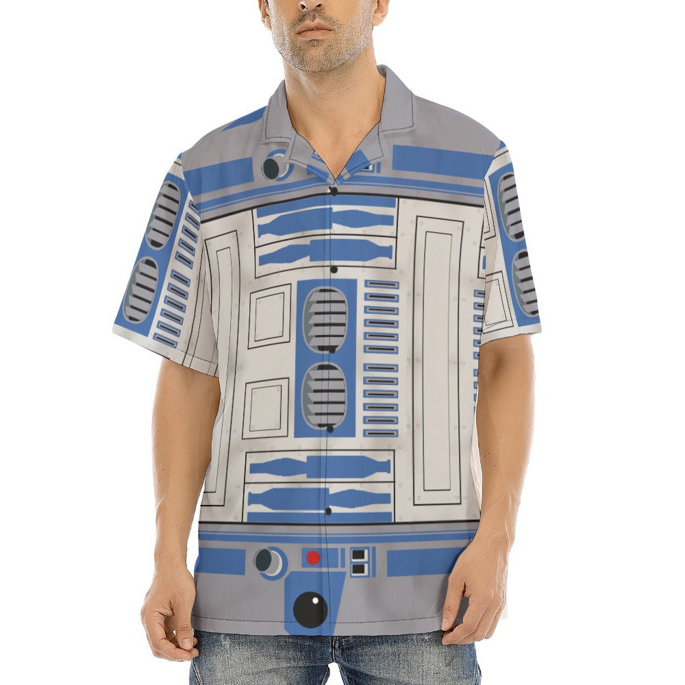 Little Blue Droid - Men's Hawaiian Button Up Shirt