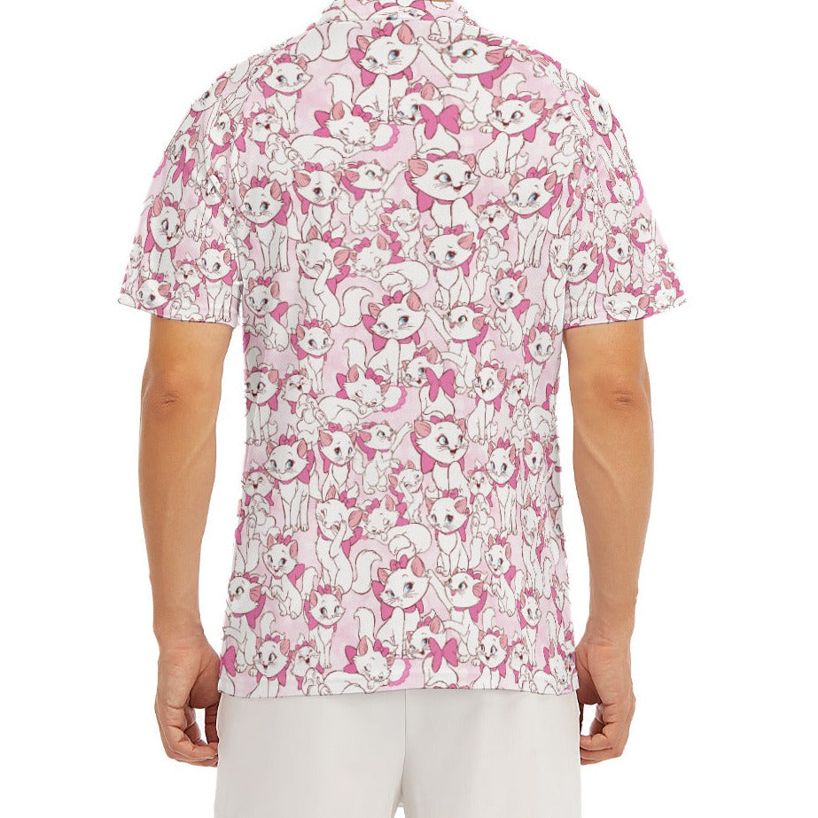 Sweet Kitten with Pink Bow - Men's Polo Shirt