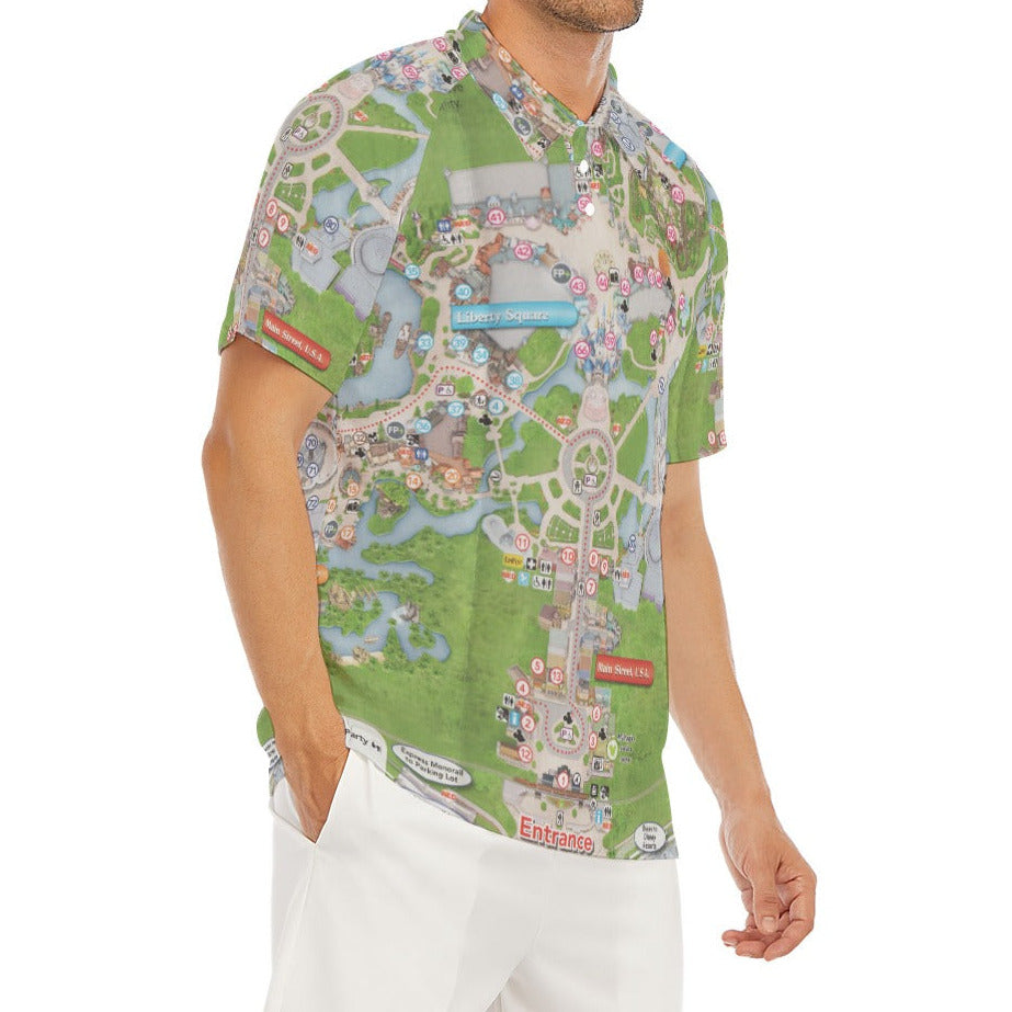 Vibrant Fantasy Park Map - Men's Polo Shirt