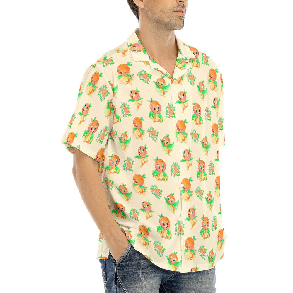 Citrus Charm Bird - Men's Hawaiian Button Up Shirt