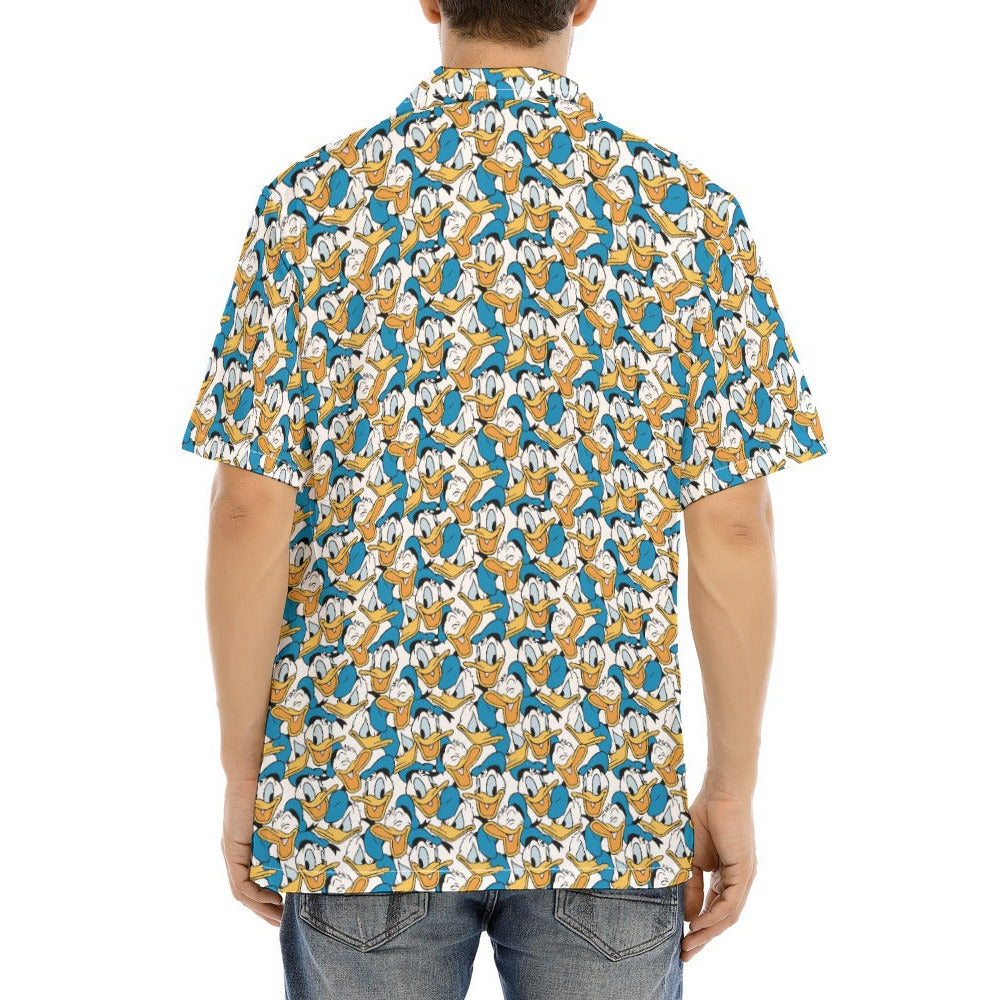 Many Faces of Feisty Duck - Men's Hawaiian Button Up Shirt