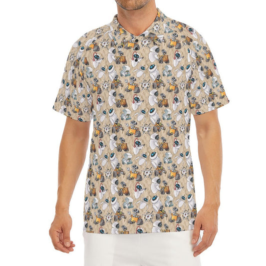 Robot Romance Sketched - Men's Polo Shirt