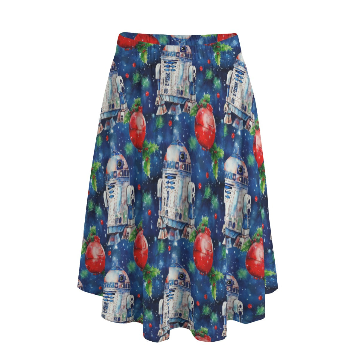 Little Blue Christmas Droid - Women's Pocket Midi Skirt