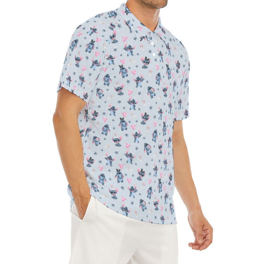 Happy Blue Alien - Men's Polo Shirt