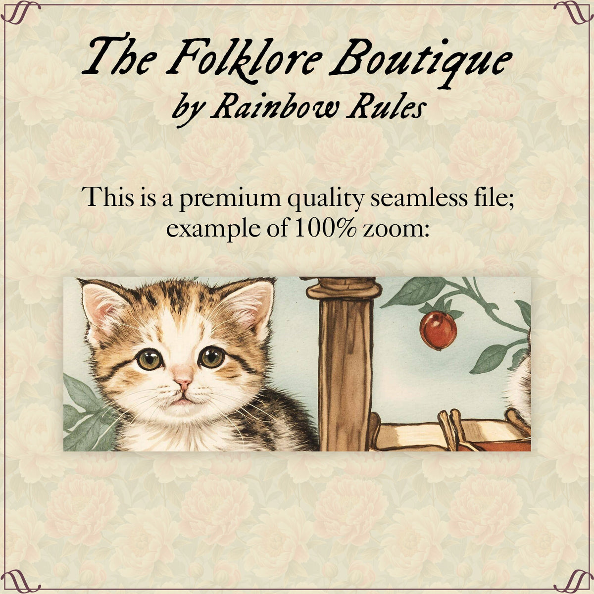 Cute Kittens on Bookshelves - Digital Seamless Pattern