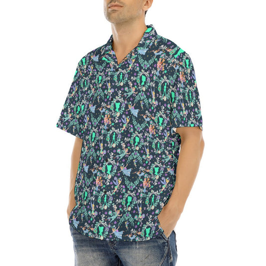 Garden Whimsy - Neverland Flight - Men's Hawaiian Button Up Shirt