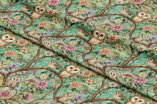 Adorable Owls & Florals - Digital Seamless Pattern
