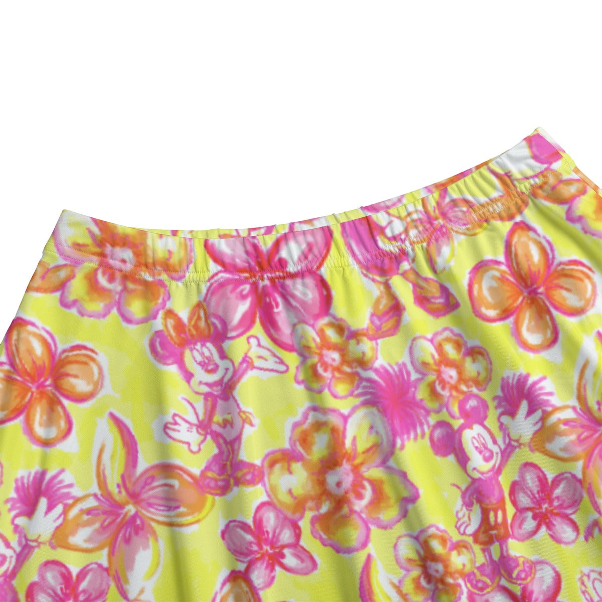 Neon Tropical Floral Friends - Women's Pocket Midi Skirt