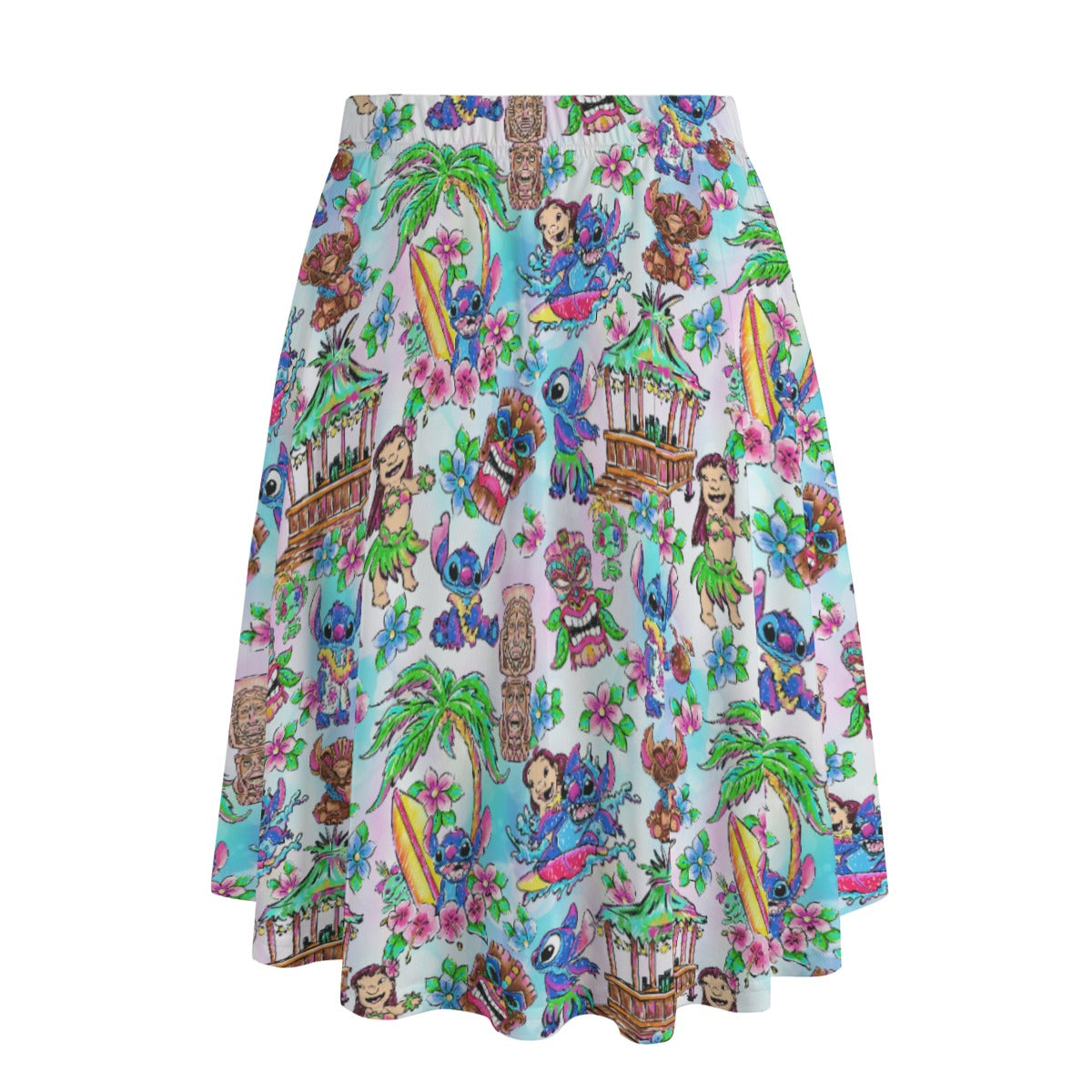 Bright Island Chaos Hand Drawn - Women's Pocket Midi Skirt