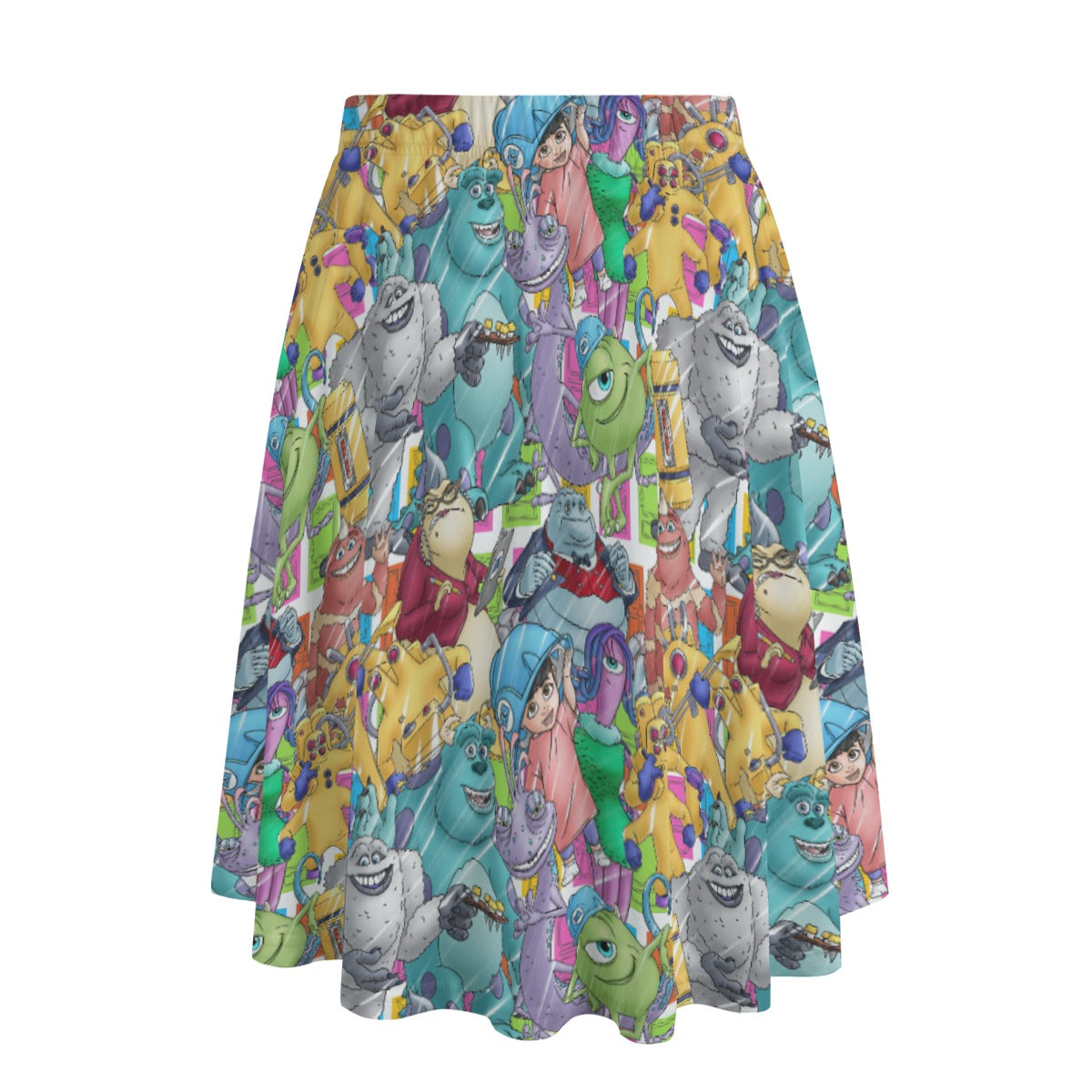 Monster Mayhem Sketched - Women's Pocket Midi Skirt