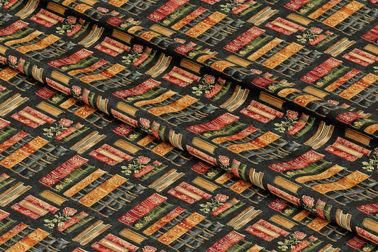 Vintage Books & Roses - Digital Seamless Pattern