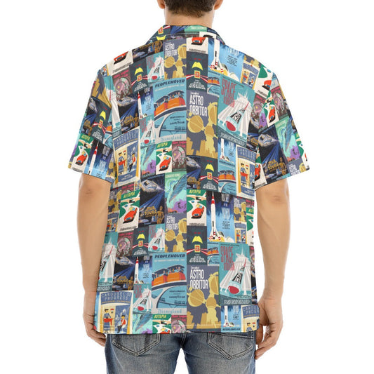 Vintage Tomorrow Ride Posters - Men's Hawaiian Button Up Shirt