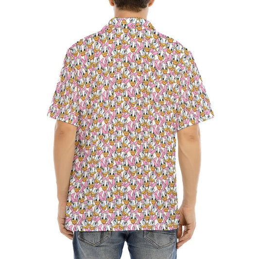 Many Faces of Sassy Duck - Men's Hawaiian Button Up Shirt