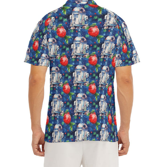 Little Blue Christmas Droid - Men's Polo Shirt