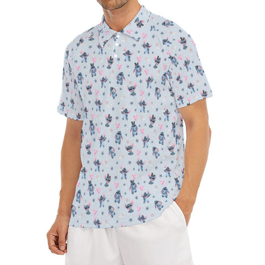 Happy Blue Alien - Men's Polo Shirt
