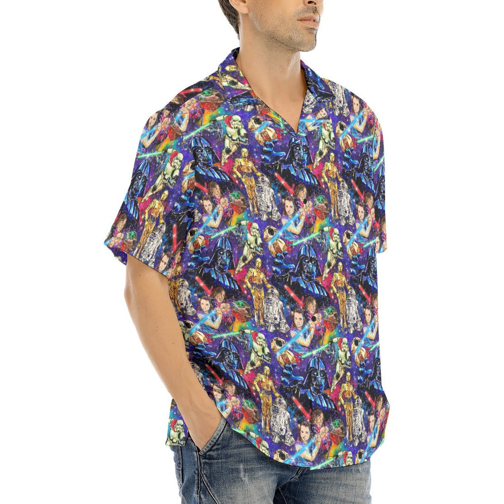 Galaxy Saga - Men's Hawaiian Button Up Shirt