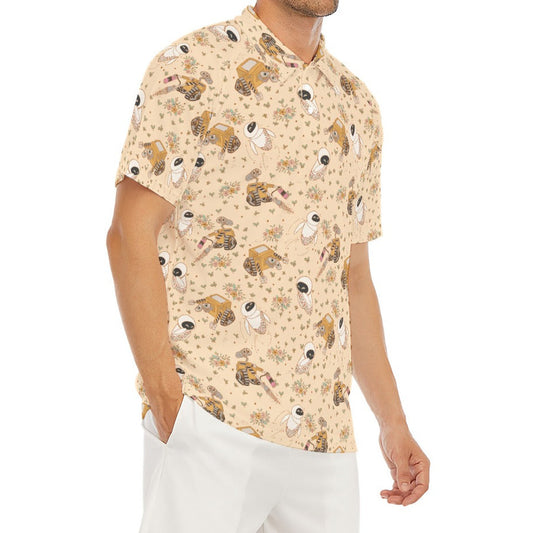 Botanical Robot Love Story - Men's Polo Shirt