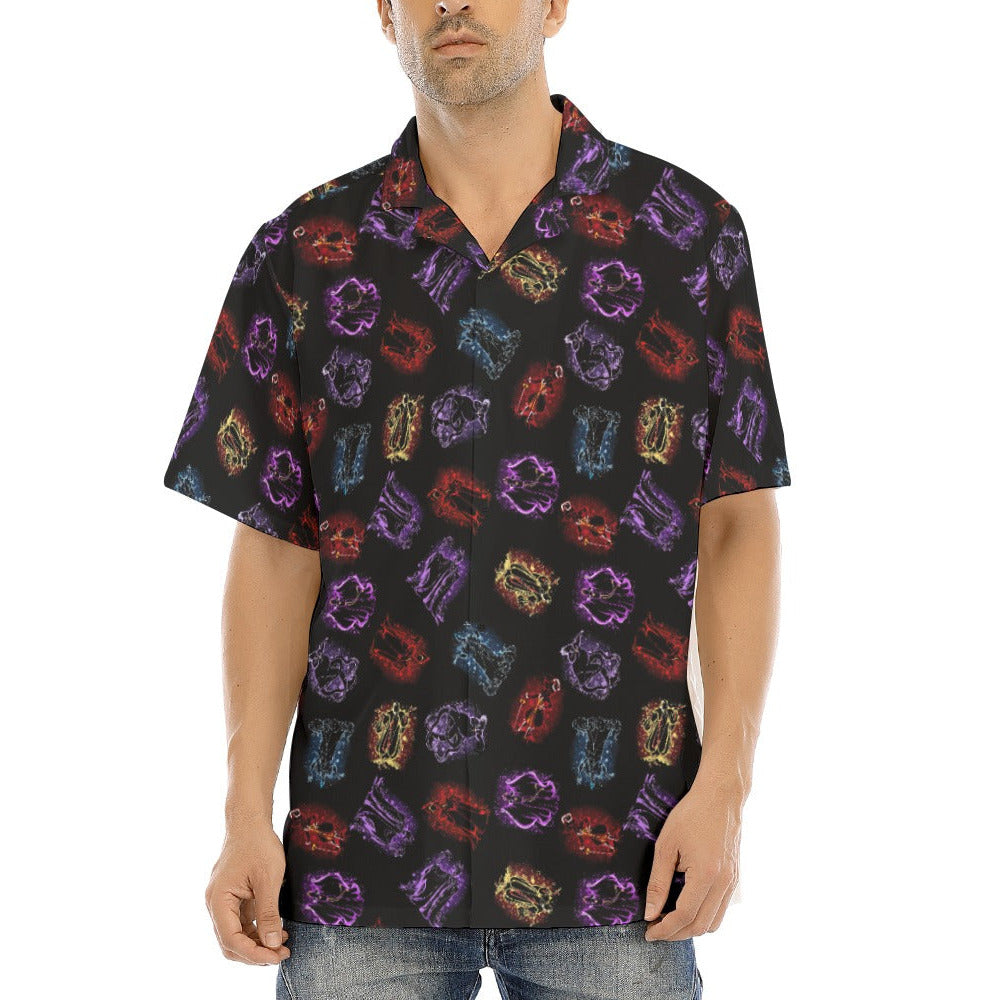 Villain Silhouettes Sparkle - Men's Hawaiian Button Up Shirt