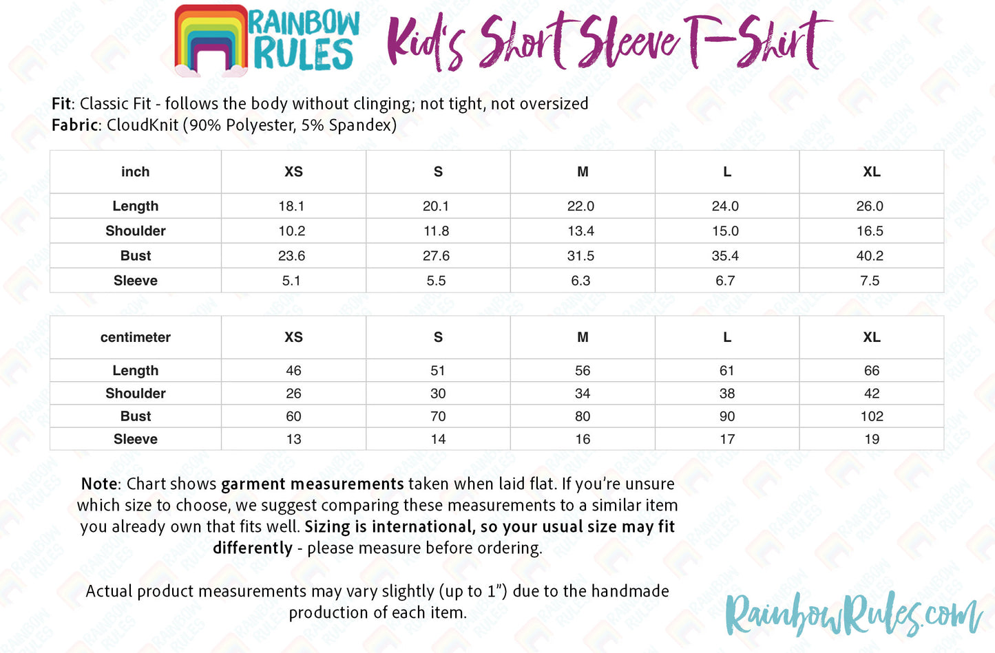 the rainbow rules chart for kids's short sleeve t - shirt