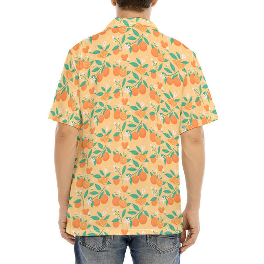 Hidden Citrus Delight - Men's Hawaiian Button Up Shirt