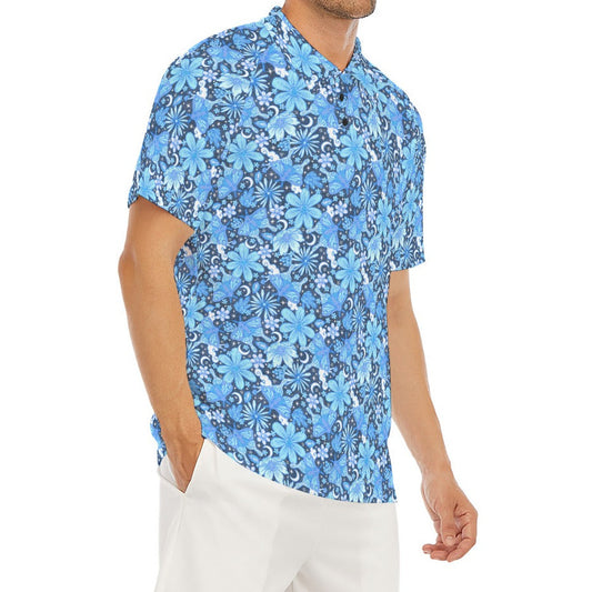 Blue Crystal Moths - Men's Polo Shirt