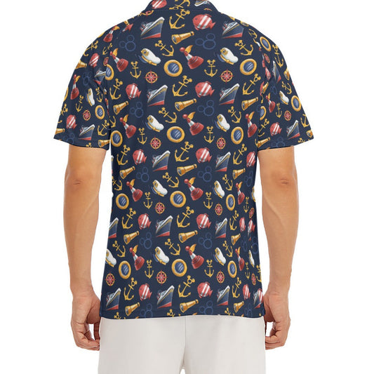 Mouse Ear Nautical Icons - Men's Polo Shirt