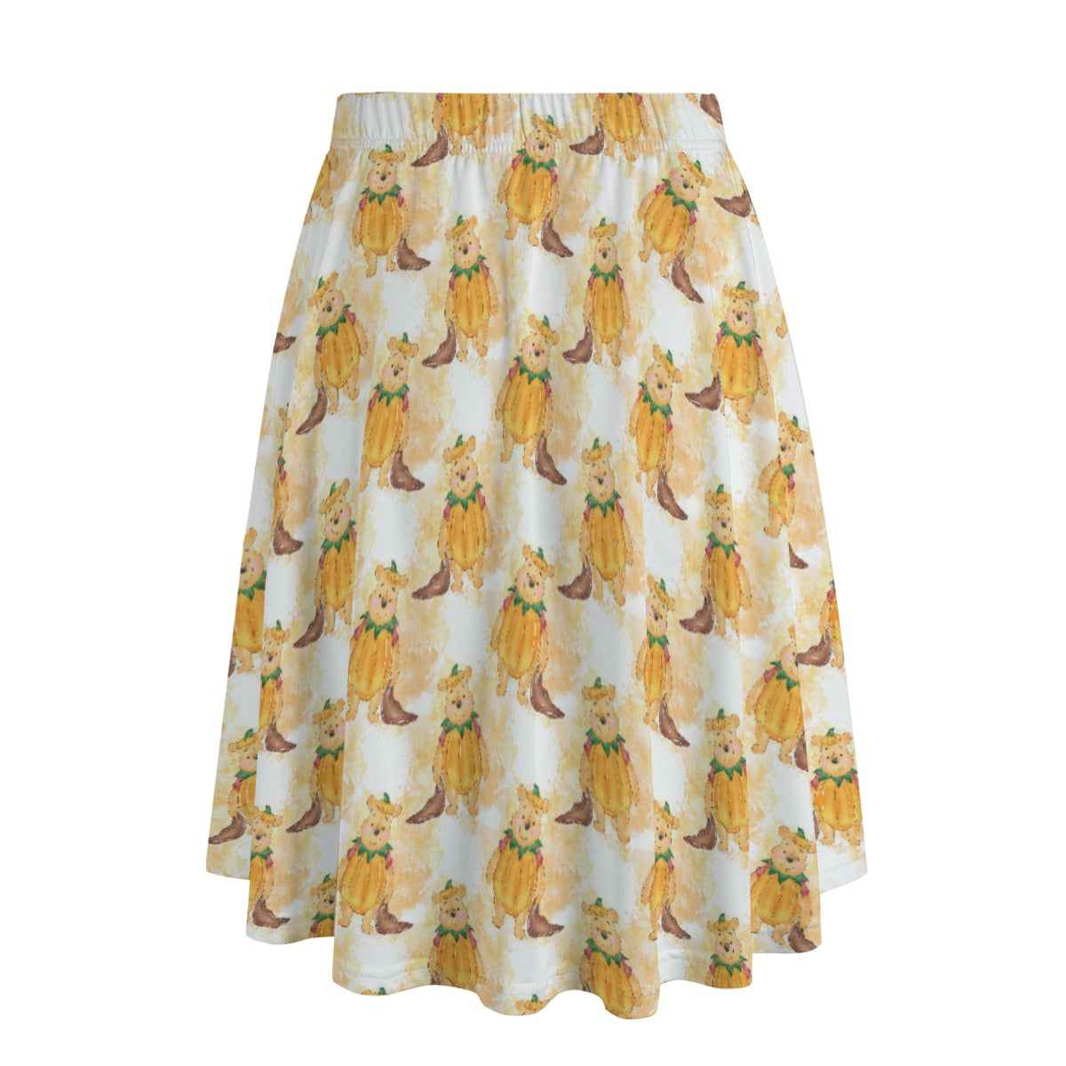 Pumpkin Bear Mischief - Women's Pocket Midi Skirt