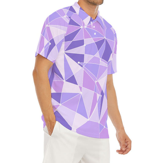 Geometric Purple Wall - Men's Polo Shirt